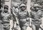 Uzi Narkiss, Moshe Dayan y Rabin entran en Jerusaln en 1967