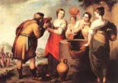 Rebeca y el siervo junto al pozo. Pintura de Murillo