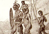 Aborígenes australianos. Grabado francés del s.XIX