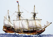 Eendracht (1614). 360 Tm. Del comerciante holandés Isaac Le Maire. Primero en navegar por mar abierto al sur del cabo de Hornos. Mesana latina cebadera